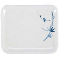 Thunder Group 1202BB Blue Bamboo 5 1/2" x 4 3/4" Rectangular Melamine Plate - 12/Pack