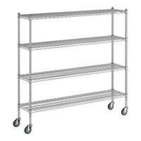 Regency 14" x 60" x 60" NSF Chrome Mobile Wire Shelving Starter Kit with 4 Shelves