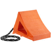 Cortina 10 1/2" x 7" x 7 3/4" Large Orange Hollow Wheel Chock with Eye Hook and Rope 2048WC-O7E