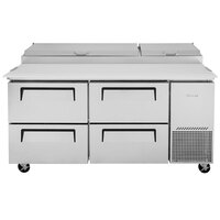 Turbo Air TPR-67SD-D4-N 67" 4 Drawer Pizza Prep Table