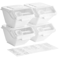 Baker's Lane Set of (4) 2.6 Gallon / 40 Cup Ingredient Shelf Bins with 6 Label Sheets