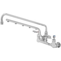 T&S B-0230-U18-CR Ultrarinse 8" Wall Mount Mixing Faucet with 18" Swing Nozzle and 16" 1.5 GPM Sprayer Arm