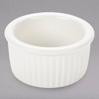 Tuxton BEX-0352 3.5 oz. Eggshell Fluted China Ramekin - 12/Pack