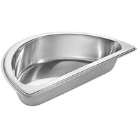 Bon Chef 2 Qt. Half Circle Stainless Steel Food Pan 12031