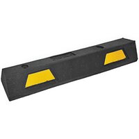 Plasticade 4' Black Rubber Car Stop / Parking Block with 2 Reflective Yellow Stripes ST-4Y