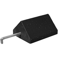 Plasticade 7 3/4" x 9 3/4" x 5" Black Rubber Wheel Chock with Galvanized Steel Pole Step Handle W85S-N