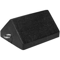 Plasticade 7 3/4" x 9 3/4" x 5" Black Rubber Wheel Chock with Eyebolt W85S-E