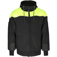 RefrigiWear Freezer Edge Two-Tone Black / Lime Hooded Sweatshirt 8450RBLM4XL - 4XL