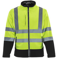 RefrigiWear HiVis Two-Tone Black / LIme Type R Class 2 Softshell Jacket