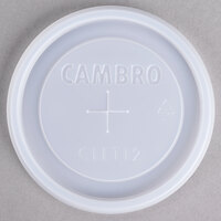 Cambro CLLT12 Disposable Translucent Lid with Straw Slot - 1000/Case