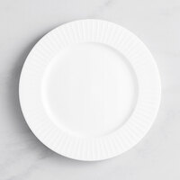 Acopa Cordelia 8 1/2" Bright White Embossed Wide Rim Porcelain Plate - Sample