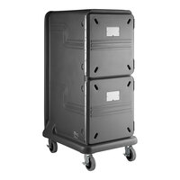 Cambro Pro Cart Ultra® Tall Charcoal Gray Pan Carrier - 1 Active Hot / 1 Active Cold Compartment PCU2000HC615