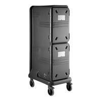 Cambro Pro Cart Ultra® Tall Charcoal Gray Pan Carrier - 1 Active Hot / 1 Active Cold Compartment PCU1000HC615