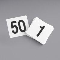 Choice 4" Plastic Table Number Cards - 1 to 50