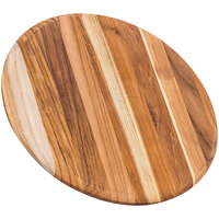 Teakhaus Elegant 13" Teakwood Round Serving Board with Rounded Edge