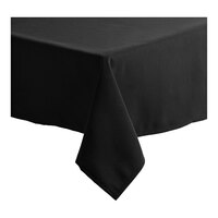 Choice 54" x 120" Rectangular Black Seamless 100% Spun Polyester Hemmed Cloth Table Cover