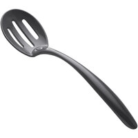 Bon Chef EZ-Use 13 1/2" Gunmetal Gray Melamine Slotted Serving Spoon M-9458-GM