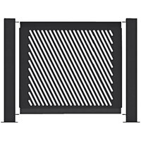 Wausau Tile 25 1/2" x 32" Aluminum Slant Design Half Fence Panel