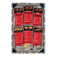 Menu Solutions ALSIN17-PIX Alumitique 11" x 17" Single Panel Swirl Aluminum Menu Board with Picture Corners