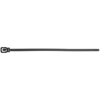 Retyz WorkTie Black 24" 120 lb. Tensile Strength (533N), 7.6 mm Strap Width Releasable / Reusable Cable Ties WKT-S24BK-HA - 20/Pack