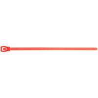 Retyz EveryTie Red 6" 50 lb. Tensile Strength (222N), 4.8 mm Strap Width Releasable / Reusable Cable Ties EVT-S06RD-TA - 100/Pack