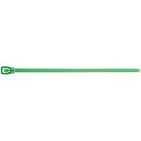 Retyz EveryTie Green 6" 50 lb. Tensile Strength (222N), 4.8 mm Strap Width Releasable / Reusable Cable Ties EVT-S06GN-TA - 100/Pack