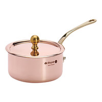 de Buyer InoCuivre Service 0.3 Qt. Copper Sauce Pan with Cover 6453.09