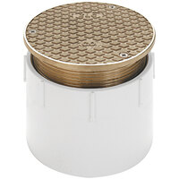 Zurn Elkay CO2450-PV3 PVC Cleanout with 5 3/16" Round Nickel Cover and 3" Outlet