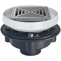 Zurn Elkay EZ1-PV2-S6-SS EZ1 PVC Floor Drain with 6" Square Stainless Steel Strainer and 2" - 3" Solvent Weld Outlet