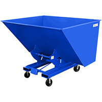 Jescraft 2 Cubic Yard 10 Gauge Steel Self-Dumping Forklift Hopper with 8" Phenolic Casters and Bumper Release DH-20BRPH8-2R2SMD - 3000 lb. Capacity