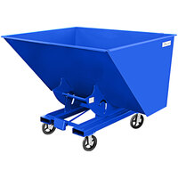 Jescraft 2 Cubic Yard 10 Gauge Steel Self-Dumping Forklift Hopper with 8" Mold-On Rubber Casters and Bumper Release DH-20BRMR8-2R2SMD - 3000 lb. Capacity