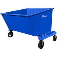 Jescraft 1.5 Cubic Yard 10 Gauge Steel Self-Dumping Forklift Hopper with 8" Mold-On Rubber Casters and Cable Release DHM-15MR8-2R2S - 2000 lb. Capacity