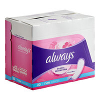 Always 20-Count Unscented Thin Daily Liners - 24/Case