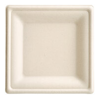 EcoChoice No PFAS Added 6" x 6" Natural Bagasse Blend Square Plate - 100/Pack