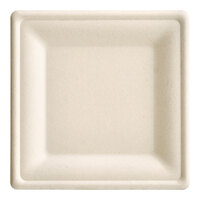 EcoChoice No PFAS Added 8" x 8" Natural Bagasse Blend Square Plate - 100/Pack