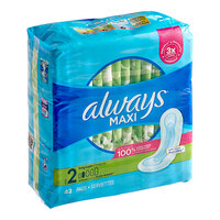 Always Maxi 42-Count Unscented Menstrual Pad without Wings Size 2 Long Super - 6/Case