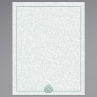 Choice 8 1/2" x 11" Menu Paper - Green Shell Border - 100/Pack