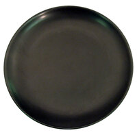 CAC 666-16-BK Japanese Style 10" Stoneware Coupe Plate - Black Non-Glare Glaze - 12/Case