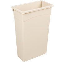 Continental 8322BE 23 Gallon Beige Rectangular Wall Hugger / Slim Trash Can