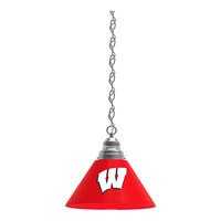 Holland Bar Stool University of Wisconsin Logo Pendant Light with Chrome Finish