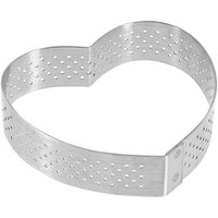 de Buyer Valrhona 3" Heart-Shaped Perforated Stainless Steel Tart Ring 3099.50