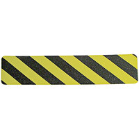 Wooster Flex-Tred 6" x 24" Anti-Slip Tape Strip with Yellow / Black Stripe Grit Surface YBS.0624 - 50/Pack