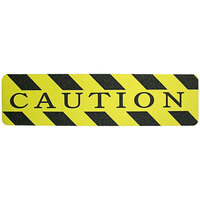 Wooster Flex-Tred 6" x 24" Black / Yellow "Caution" Anti-Slip Tape Strip CAUTION.0624 - 50/Pack