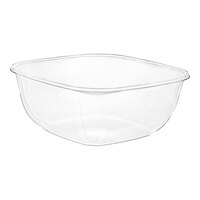 Visions 160 oz. Clear PET Plastic Square Catering / Serving Bowl - 25/Pack