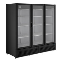 Beverage-Air MT72-1B 79" Marketeer Series Black Refrigerated Swing Glass Door Merchandiser with LED Lighting