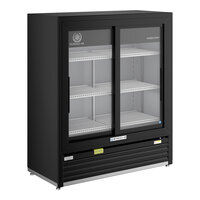 Beverage-Air MT41-54-1-SDB 47" Marketeer Series Black Refrigerated Sliding Glass Door Merchandiser with LED Lighting
