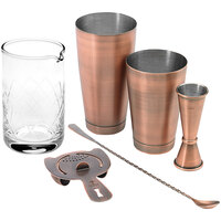 Barfly® M37131ACP 5-Piece Antique Copper Cocktail Mixing Kit