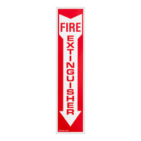 Buckeye Glow-In-The-Dark Fire Extinguisher Adhesive Label - Red and White, 18" x 4"