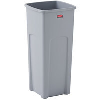 Rubbermaid FG356988GRAY Untouchable 92 Qt. / 23 Gallon Gray Square Trash Can