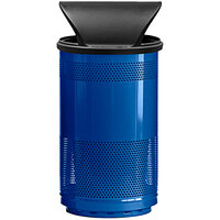 Witt Industries SC55P-01-DT 55 Gallon Standard Perforated Steel Outdoor Waste Receptacle with Push Door Dome Top Lid